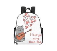 Cartoon Cute Cat with English Words School Backpacks 12.40x5.12x14.17inch Travel Backpacks Multipurpose Casual Bookbag Business Travel School,Office