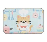 Cartoon Cute Cats Chef Blue Summer cooling for dogs Self Cooling beds for indoor cats for doggie outdoor pet cordless esterilla refrescante para perros M