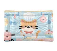 Cartoon Cute Cats Chef Blue Washable Dog Beds Crate Pad Soft Comfortable Anti-Slip Bottom Kennel Pad for Large Jumbo Medium Small Dogs 36" x 24"