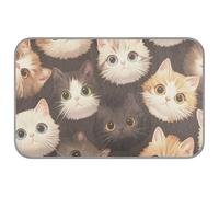 Cartoon Cute Cats Heads Summer summer cooling mat for dogs Self Cooling 38" x 23" cooling products for doggy outdoor cute manta refrescante para perro M