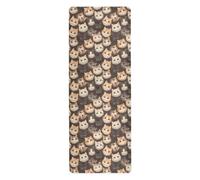 Cartoon Cute Cats Heads yogamat for pilates printed, non slip, yoga mat towel non slip with bag tapete para ejercicio 71x26 inches