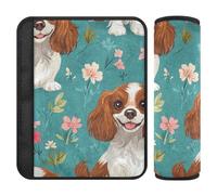 Cartoon Cute Cavalier King Spaniel Dog 2 pcs Shoulder Belt pad Release Stress to Your Neck and Shoulders for Auto funda para cinturón de carro