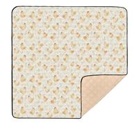 Cartoon Cute Chicken Beige Large Non-Slip Baby Playmat for Indoor Outdoor Portable Playroom Activity Mat for Babies Infants Toddlers, 50'' x 50''