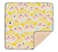 Cartoon Cute Chicken Yellow Large Stylish Baby Play Mat for Floor Lightweight Baby Play Tummy Time Mat for Baby Kids Toddlers Infants, 50'' x 50''