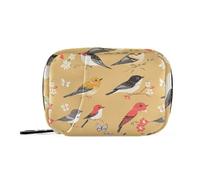 Cartoon Cute Chimney Swift Birds Gold aid bag with Detachable Compartments convenient medication travel case