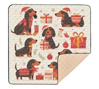 Cartoon Cute Christmas Dachshunds Dogs Large Stylish Thick Play mat for Baby for Indoor Outdoor Water Resistant Foldable Activity Entertainment Mat for Baby Kids Toddlers Infants, 50'' x