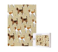 Cartoon Cute Clever Beagle Pet Animal,300 Pieces Wooden Jigsaw Family Game Jigsaw Puzzles for Adults Teens