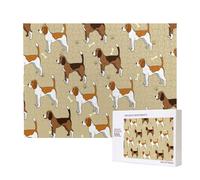 Cartoon Cute Clever Beagle Pet Animal,500 Pieces Wooden Jigsaw Family Game Jigsaw Puzzles for Adults Teens Home Decor