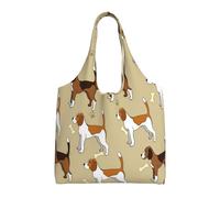 Cartoon Cute Clever Beagle Pet Animal,Reusable Tote Bags Grocery Bags Large Capacity Canvas Shopping Shoulder bag