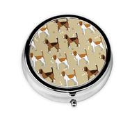 Cartoon Cute Clever Beagle Pet AnimalMeta Pill Box 3 Compartment Medicine Case,Portable Organizer
