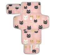 Cartoon Cute Color Cat Reusable Baby Pee Pads with Tissue Pocket Changing pad for Changing Table Lightweight & Foldable Changing Station cambiadores de pa?ales para Bebes