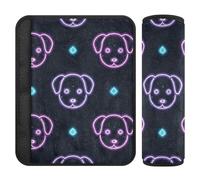 Cartoon Cute Color Fluorescent Neon Dog 2 pcs Shoulder Pads for car seat Straps, Release Stress to Your Neck and Shoulders, car seat Seatbelt Cover for Sedan Bag Van 10x7.7 in