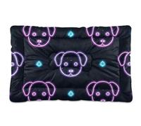 Cartoon Cute Color Fluorescent Neon Dog Washable Pet Bed Mat Soft Anti-Slip Cat Kennel Crate Pad for Large Jumbo Medium Small Dogs 36" x 24"
