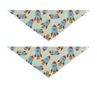 Cartoon Cute Color ROCKETS dog grooming bandanas bulk Adjustable Bib Handkerchief Cute Pet Holiday Set for Dogs Cats L