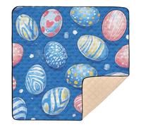 Cartoon Cute Colored Easter Eggs Large Stylish Baby Play Mat for Indoor Outdoor Comfortable Kicking Mat for Babies Infants Toddlers, 50'' x 50''