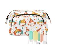 Cartoon Cute Colorful Clown Makeup Bags Lightweight Large Capacity Travel Cosmetic Bag Change Purse for Travel Makeup