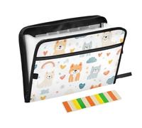 Cartoon Cute Colorful Dog Rainbow Expandable File Organizer 13 Pockets A4 Letter Size with Zipper Closure for Home Office Expanding File Organizer para guardar documentos