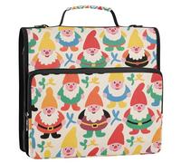 Cartoon Cute Colorful Dwarves 3 Rings 1.5 inch Binder with Extra Pockets with Handle Laege Capacity School Binders Organizer for Middle Student