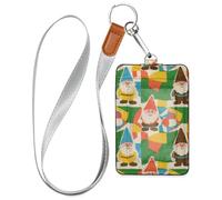 Cartoon Cute Colorful Dwarves Name Badge Holder with Lanyard and 3-Card Capacity id and Card Holder for Office Shcool Hospital & Driver Licence