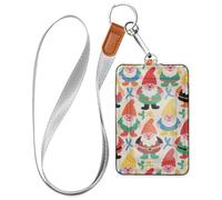 Cartoon Cute Colorful Dwarves Secure Badge Holder with Lanyard and 3-Card Capacity id Card Holder Vertical for Office Shcool Hospital & Driver Licence