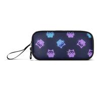 Cartoon Cute Colorful Fluorescent Neon Cat Nylon Large Pencil Bag for Boys Large Capacity Pencil Cases for Teen Girls Stationery Organizer for Middle School Girls