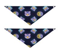 Cartoon Cute Colorful Fluorescent Neon Tigers Cute Dog Bandanas Unique Shape Adjustable Fit Bib Handkerchief Cute Pet Holiday Set for Dogs Cats