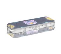 Cartoon Cute Colorful Fluorescent Neon Tigers Designed Plastic Box For Pencils Double-Deck Hard Pens Cases For Stationery Supplies With Snap Lid