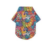 Cartoon Cute Colorful monsters Summer Pet Dog Shirt Button Up Soft, Lightweight, and Breathable Short Sleeve Pet T-Shirt Puppy Sweatshirt Perfect for Everyday Wear, and Photoshoots L-5XL