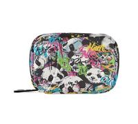 Cartoon Cute Colorful Panda Graffiti medicine bag with Detachable Compartments portable organizer zipper case for purse