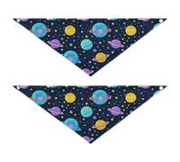 Cartoon Cute Colorful Planet Dog holiday bandanas Adjustable Pet Scarf for Boy and Girl Cute Pet Accessories for Dogs Cats M