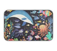 Cartoon Cute Colorful Underwater World Blue Whale Summer Summer Dog Cooling Self Cooling Dog Blankets for Large Dogs for Bunny Dogs Outside cat Accessories tapete enfriador para Perros M