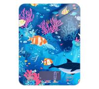 Cartoon Cute Colorful Underwater World Fish Soap Making Diet Scales Digital Weight for Food 11lb/0.18oz, 5kg/5g Waterproof Kitchen Scale Digital with 4 Unit for Weight Loss Weight Loss Weight Loss