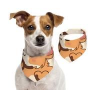 Cartoon Cute Corgi Dog Butt,Dog Bandanas Cotton Pet Scarf Adjustable Bibs for Pet,M