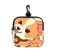 Cartoon Cute Corgi Dog Butt, Square Zipper Storage Bag, Neoprene Coin Purse, Small Wallets, Change Pouch, Change Purse