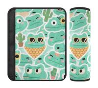 Cartoon Cute Crocodile Green 2 pcs seat Belt Cushion Stop seat Belt Cutting into Neck for Van forro para cinturon de seguridad