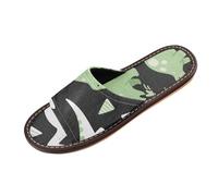 Cartoon Cute Dinosaur Stegosaurus Green Black Spa Sandal Indoor and Outdoor Washable Lightweight customize Beach Sandals for Hotel Travel Party sandalias para mujer