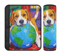Cartoon Cute Dog That Eats The Earth seat Belt Shoulder Strap pad,More Comfort Driving,seat Belt Cover pad for Truck Auto Van forro para cinturon de seguridad 2 Pack