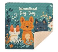 Cartoon Cute Dogs Cute Foldablhick Play mat for Baby for Floor Waterproof Foldable Infant Play Mat for Babies Infants Toddlers, 50'' x 50''alfombras para jugar Bebes