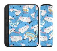 Cartoon Cute Dolphin Blue 2 Pack car seat Belt Pads Protects Your Neck and Shoulders for Van Protector para cinturón de carro