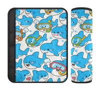 Cartoon Cute Dolphin Blue 2 Pack seat Belt Cover pad for Adults Protects Your Neck and Shoulders for Van Protector para cinturón de carro