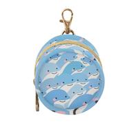 Cartoon Cute Dolphin Blue Baby Pacifier Storage Case with Zipper and Clip Change Purse Key Holder, Baby Items Storage Container