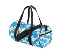 Cartoon Cute Dolphin Blue Multifunctional Duffel Bags Workout Shoulder Weekender Overnight Bag