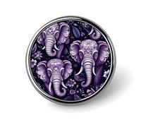 Cartoon Cute Elephant Badges Decorative, Durable Aluminum Alloy Round Badge, Lightweight Button Brooch for Shirts, Jackets, Hats, Uniforms 1"