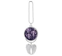 Cartoon Cute Elephant Car Pendant, Rear View Mirror Hanging Ornament, Auto Decor for Rearview Mirror, Keychain Silver-Style