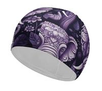 Cartoon Cute Elephant Swim Cap for Adult, Elastic Fabric Swimming Cap, Comfortable Bathing Cap for Long & Short Hair
