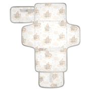 Cartoon Cute Elephants Stars Pastel Color Reusable Changing pad Portable with Tissue Pocket Portable Baby Changing pad for Newborns Girl & Boy