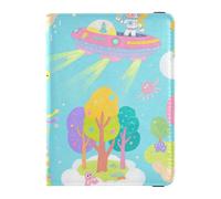 Cartoon Cute Fairy Tale Castle Leather Passport Card Holder Cover Combo for travel Vaccine Card Holder Cover Combo Passport Wallet for women Waterproof