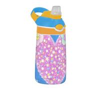Cartoon Cute Fake Sequin Heart Kids Water Bottle with Silicone Straw Leak Proof Tritan Plastic Water Bottle for School Boys Girls Botella de agua