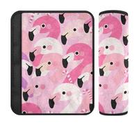 Cartoon Cute Flamingo Pink 2 Pack searbelt Cover More Comfort Driving for Truck Protector para cinturón de carro