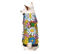 Cartoon Cute Flowers Print Dog Hoodie Sweatshirt For Small Dogs, Warm, Soft And Breathable Pet Clothes, Easy To Wear Jumper For Winter And Fall Warm